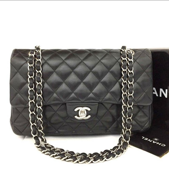 CHANEL Handbags - CHANEL Classic Double Flap Silver Chain Medium